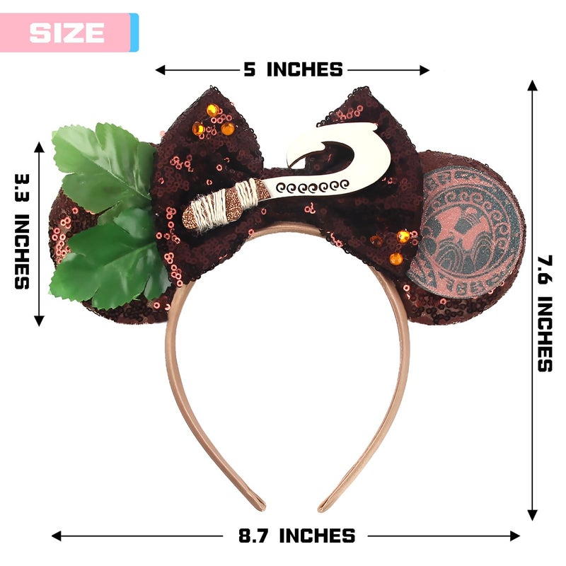 MADO mouse ears headband for kids boys adults men women, brown forest ears for adult kid boys men women girls,Park mini ear headbands for kids adults (brown forest) - Image 2